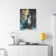 Bernese Mountain Dog Winter Chalet Wall Art & Canvas Print