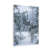 Winter Forest Wolf Natural Encounter Scene Wall Art & Canvas Print