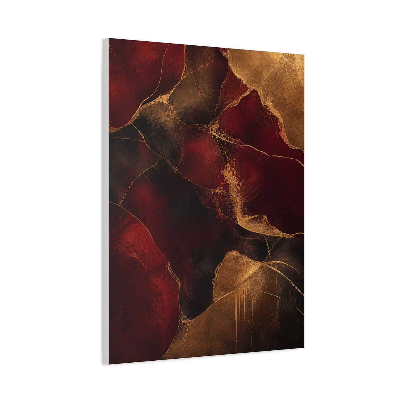 Oxblood and Gold Luxury Abstract Wall Art & Canvas Print