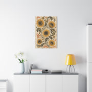 Vintage Botanical Sunflower Pattern Wall Art & Canvas Print