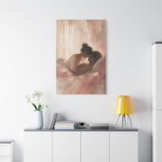 Soft Watercolor Lovers Sunrise Embrace Wall Art & Canvas Print