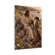 Jesus with Children Coastal Blessing Wall Art & Canvas Print