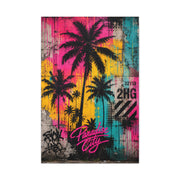 Neon Graffiti Palm Paradise Tropical Wall Art & Canvas Print