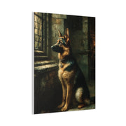 German Shepherd by Window Wall Art & Canvas Print