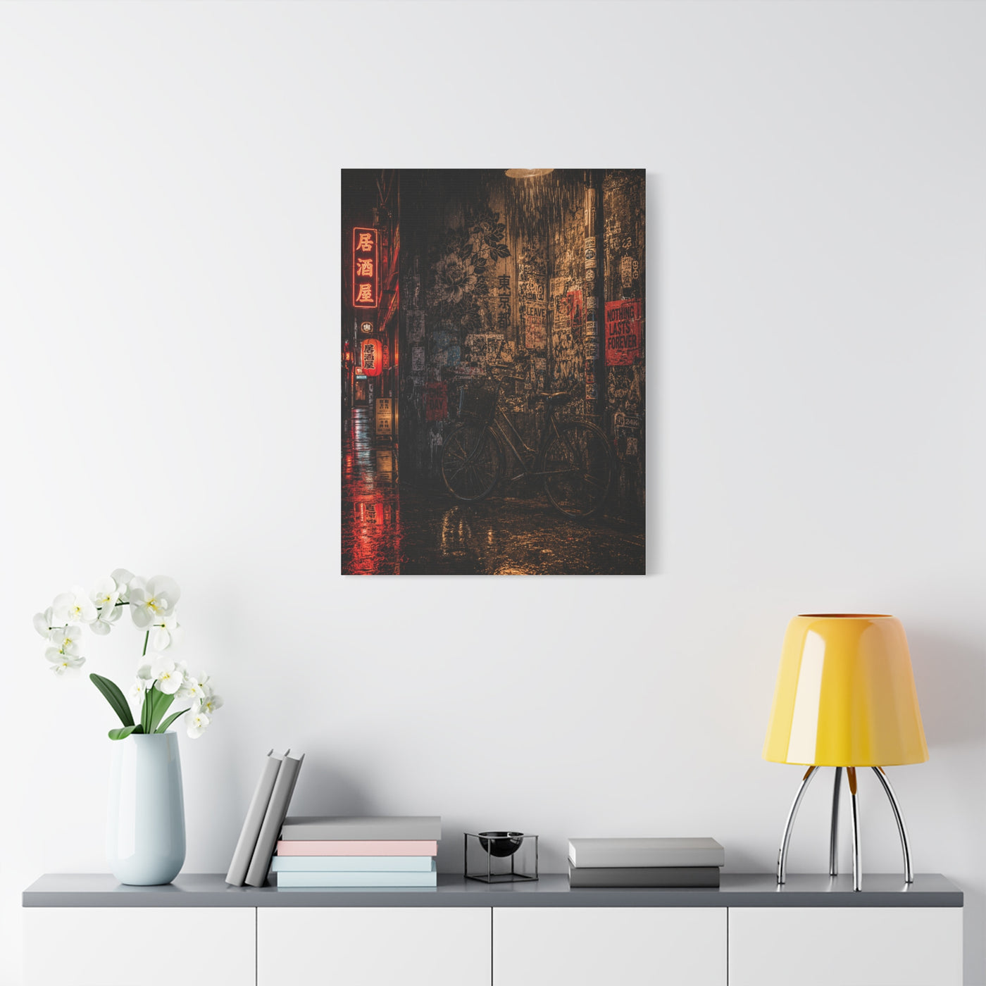Neon Tokyo Alley Graffiti Street Wall Art & Canvas Print