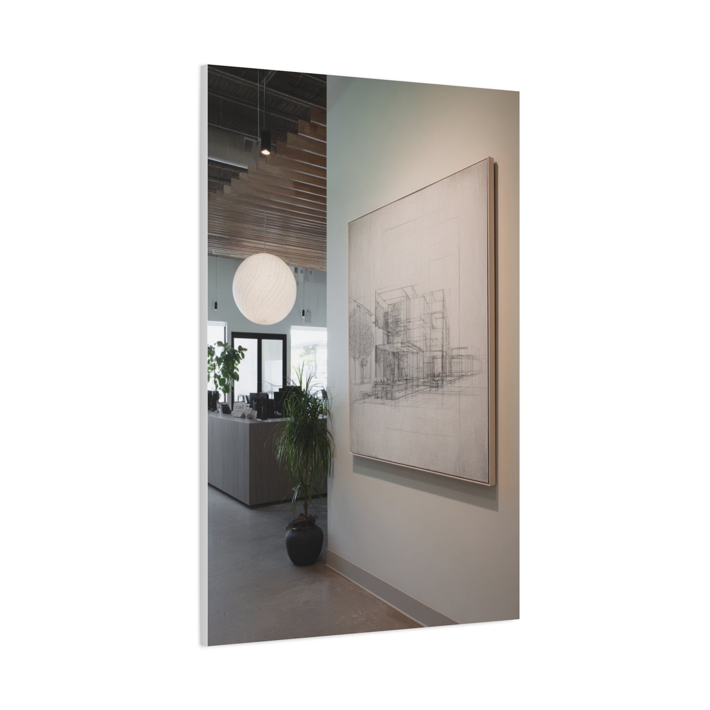 Refined Architectural Linework Artwork Wall Art & Canvas Print