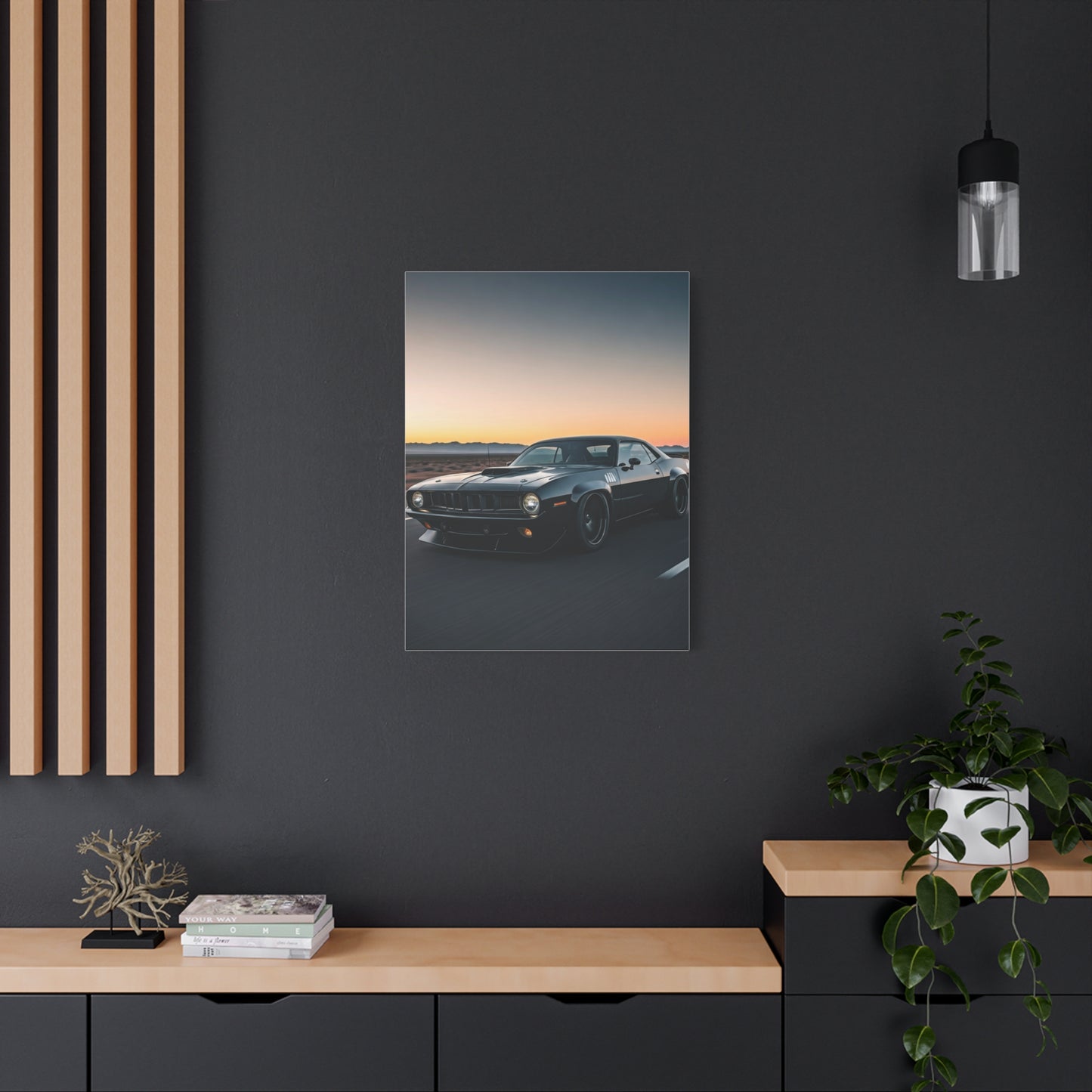 1970 Plymouth ’Cuda Shaker Hood Desert Charge Wall Art & Canvas Prints