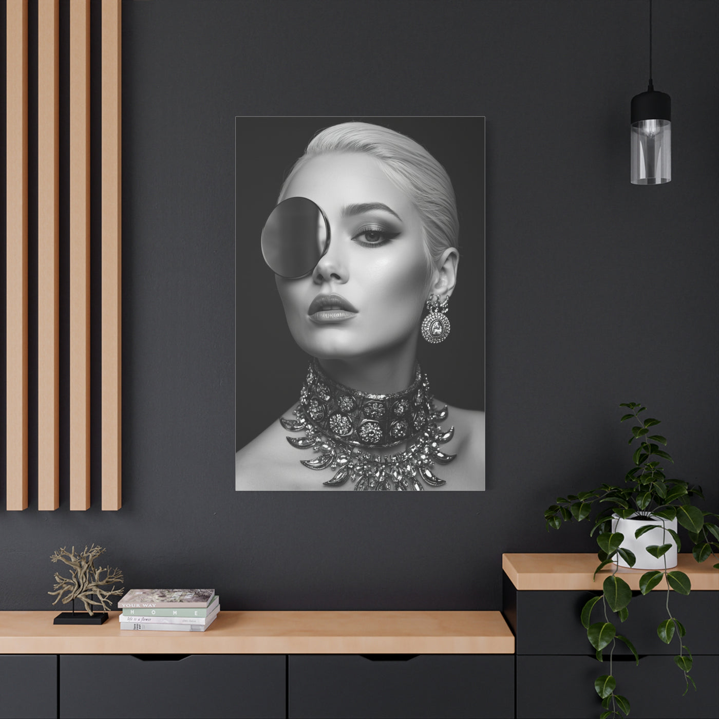 Monochrome Luxury Disc Portrait Wall Art & Canvas Print