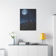 Moonlit Coyote Desert Wall Art & Canvas Print