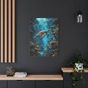 Deep Reef Canyon Turtle Journey Tropical Wall Art & Canvas Print