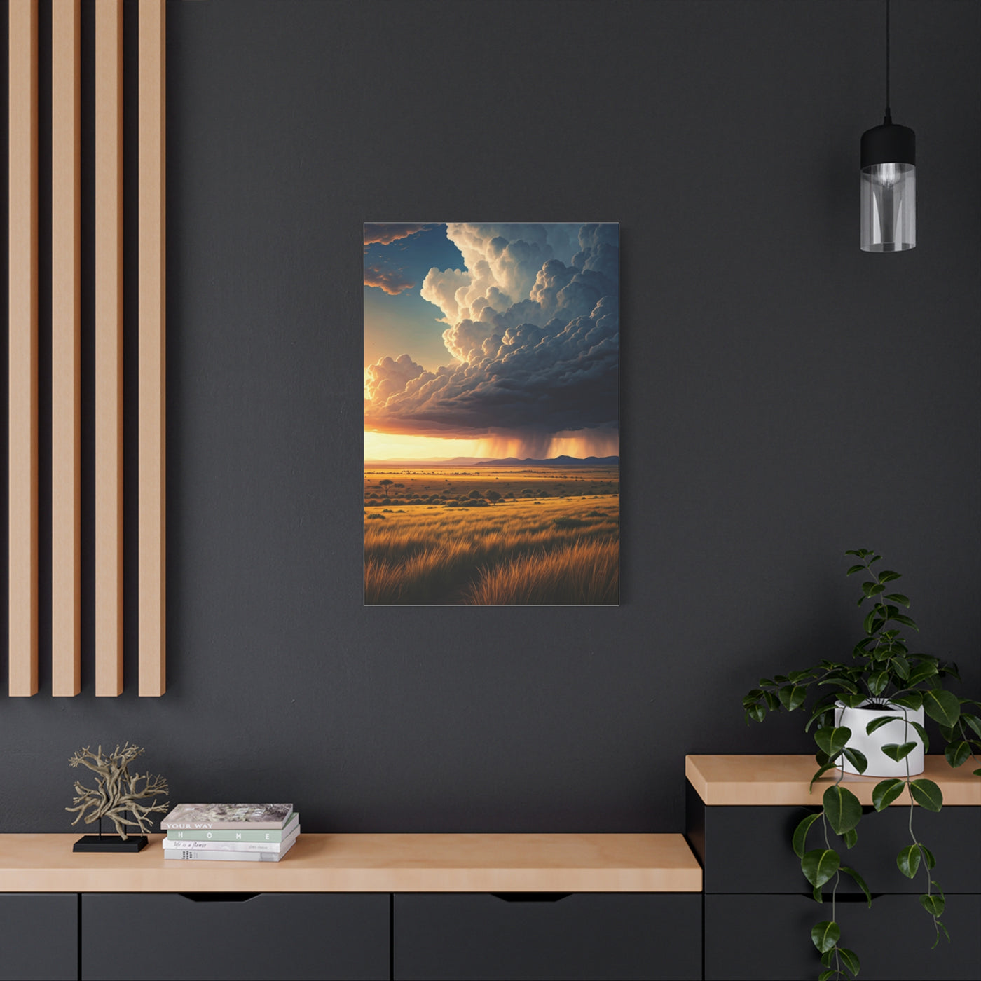 Storm Horizon Over Savannah Plains Wall Art & Canvas Prints