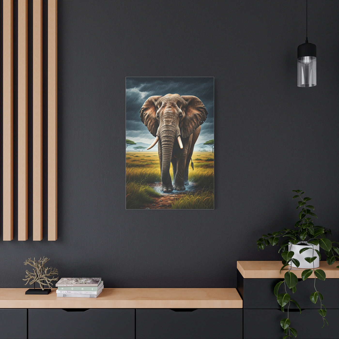 Elephant in the Storm Wall Art & Canvas Prints
