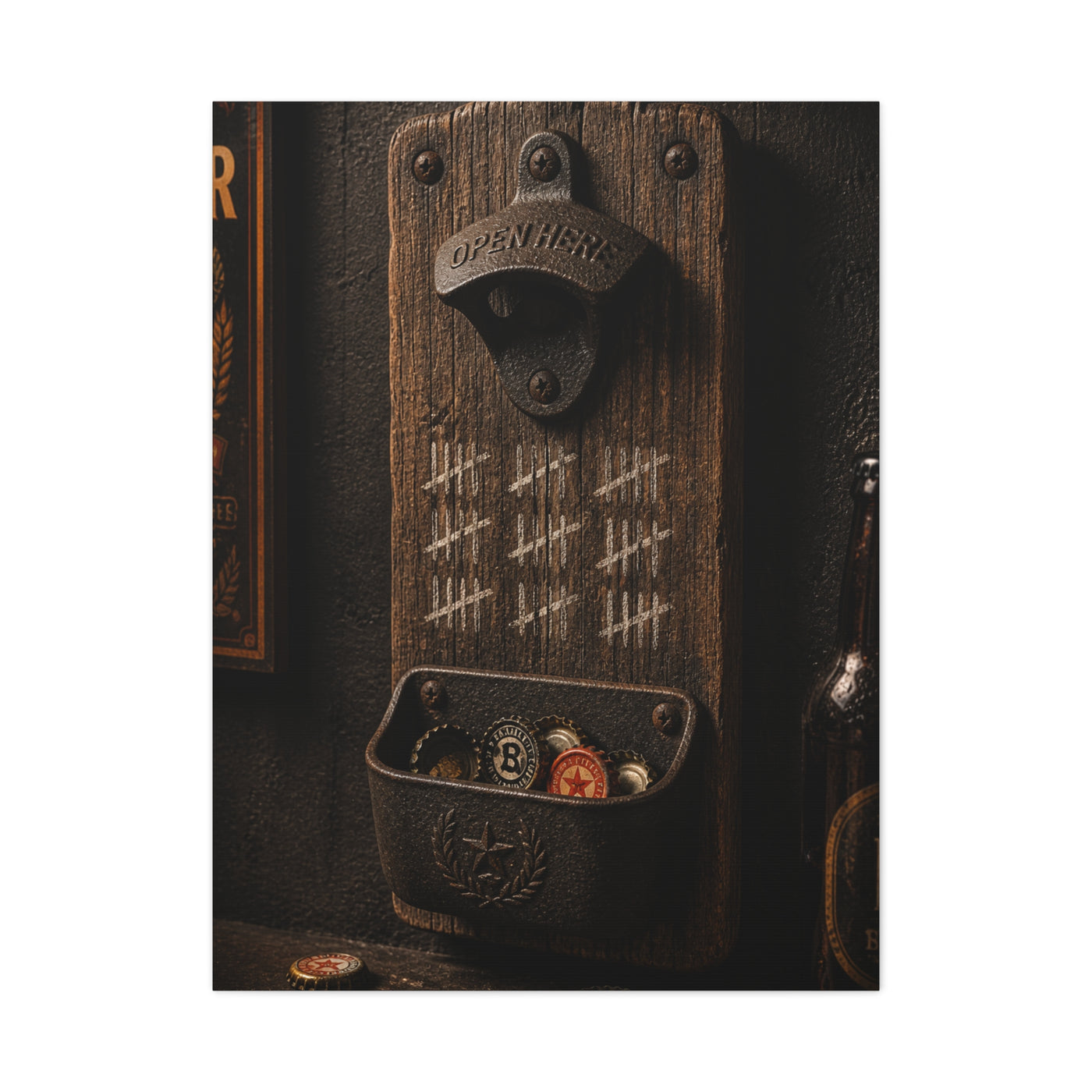 Rustic Bottle Opener Wall Sculpture Wall Art & Canvas Print