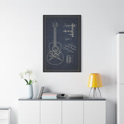 Acoustic Guitar Blueprint Study Wall Art & Canvas Print