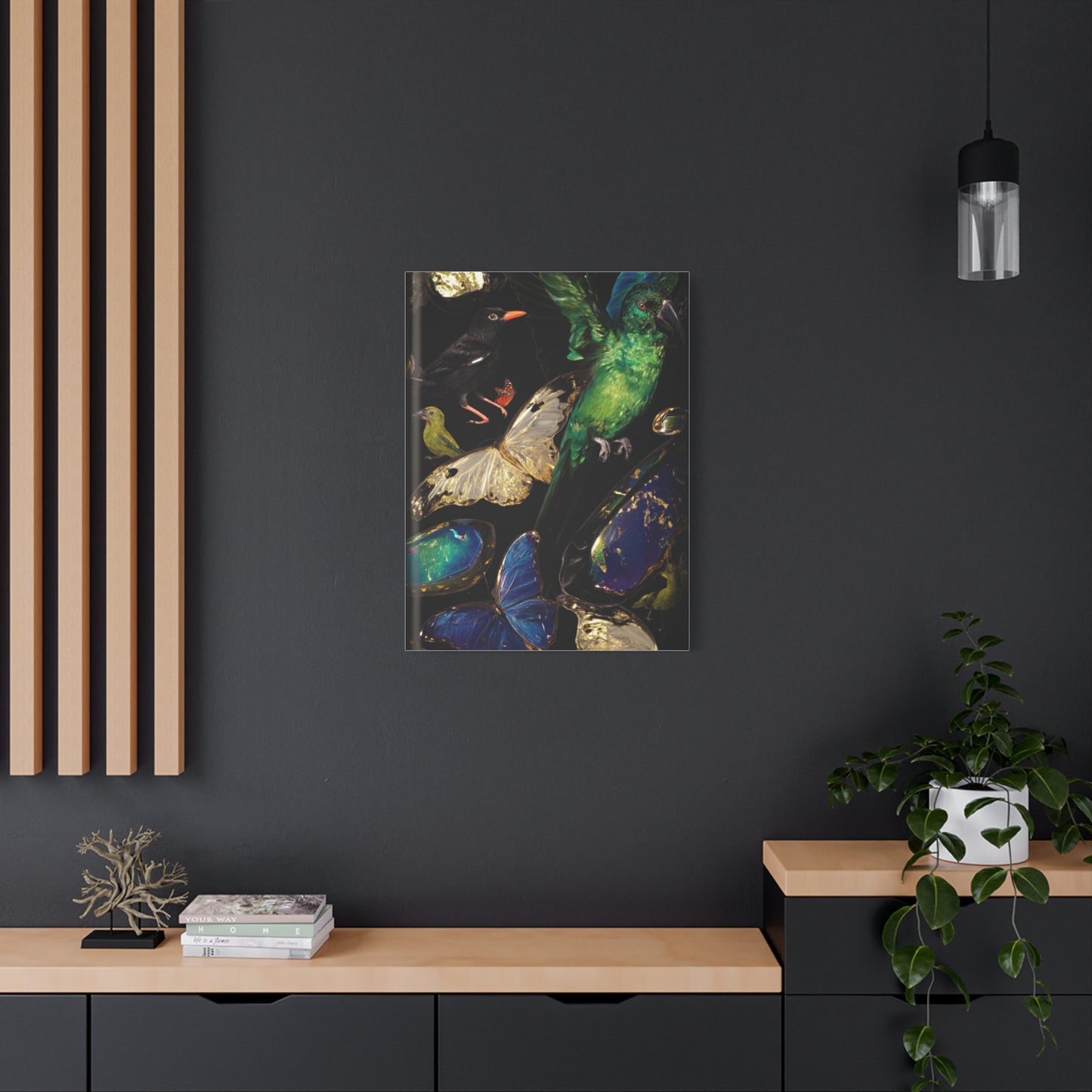 Jewel Tone Birds and Butterflies Wall Art & Canvas Print