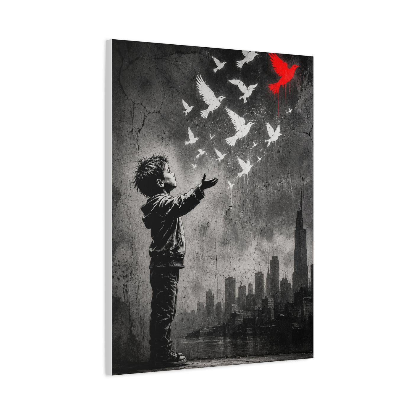 Freedom Birds Urban Stencil Street Wall Art & Canvas Print