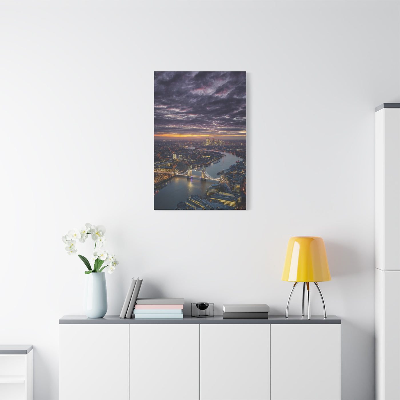 London Skyline Twilight Over the River Thames Wall Art & Canvas Print
