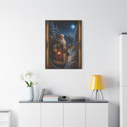 Moonlit Winter Forest Santa Wall Art & Canvas Print