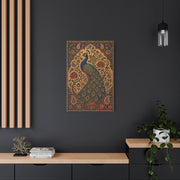 Ornamental Kalamkari Peacock Wall Art & Canvas Print