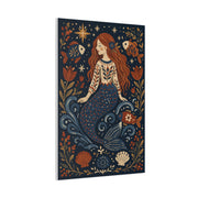 Scandinavian Folk Mermaid Charm Wall Art & Canvas Print