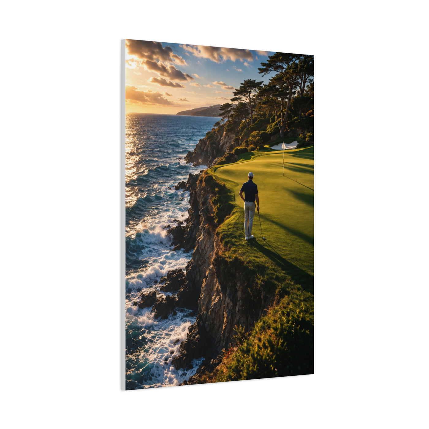 Cliffside Ocean Golf Green Wall Art & Canvas Print