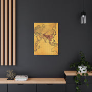 Vintage River Route Cartography Wall Art & Canvas Prints