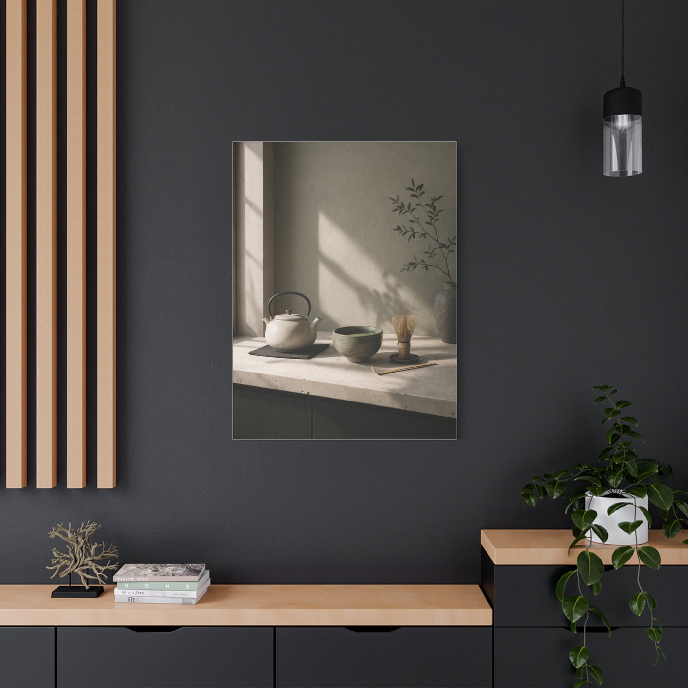 Japandi Tea Kitchen Minimal Still Life Wall Art & Canvas Print