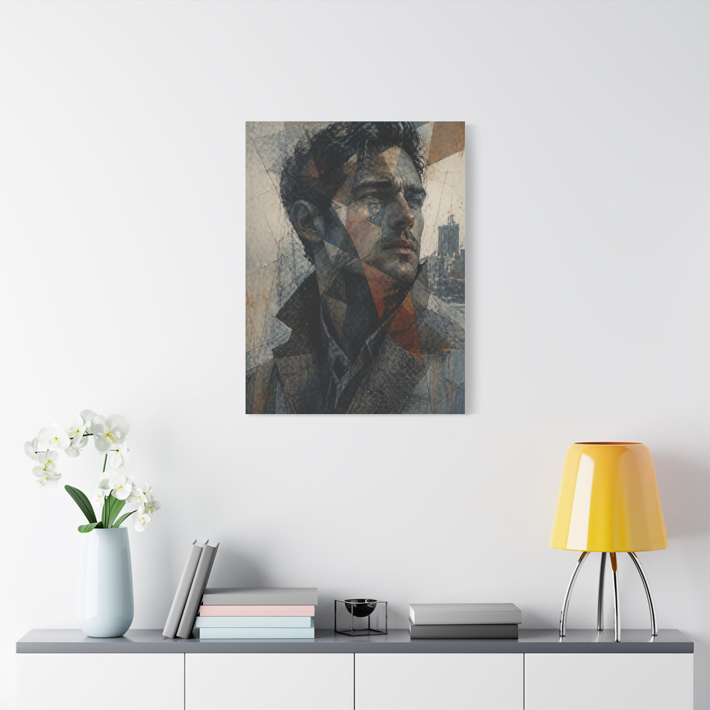 Fragmented Modern Male Portrait Wall Art & Canvas Print