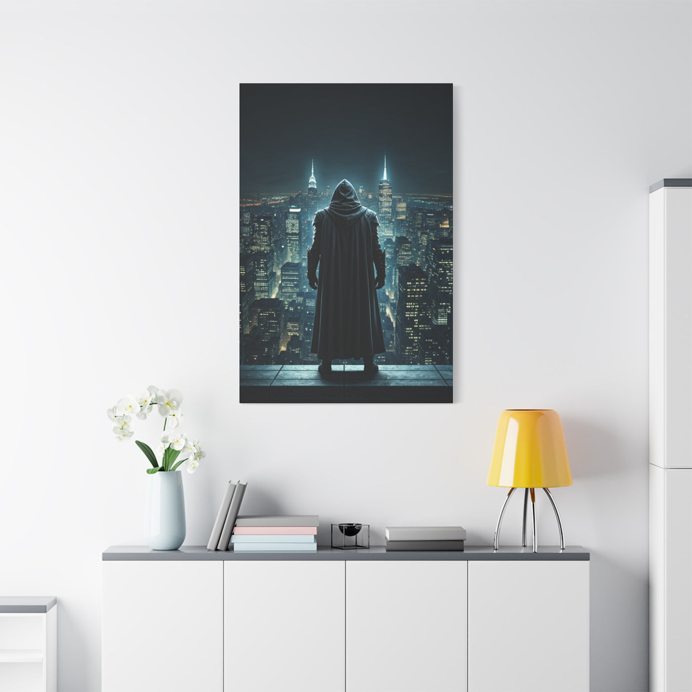 Watcher of the Neon City Wall Art & Canvas Prints