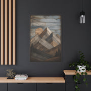 Reclaimed Wood Mountain Landscape Wall Art & Canvas Print