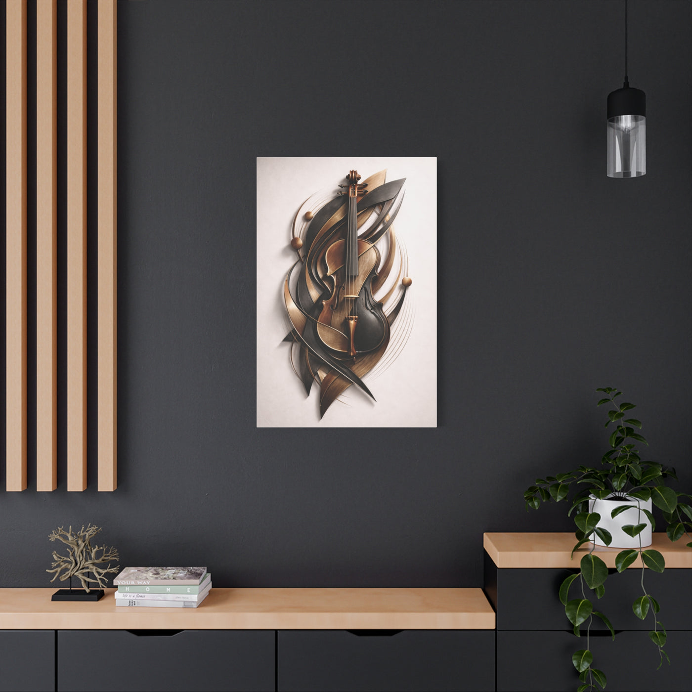 Sculptural Violin Motion Composition Wall Art & Canvas Print