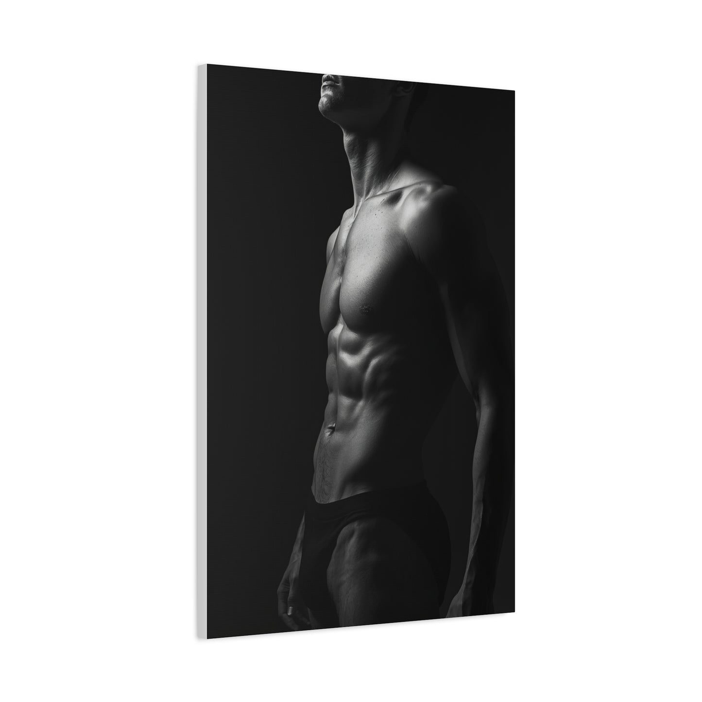 Sculptural Monochrome Torso Study Wall Art & Canvas Print