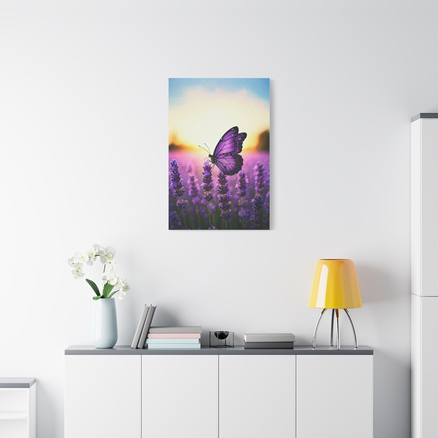 Lavender Field Purple Butterfly Wall Art & Canvas Prints