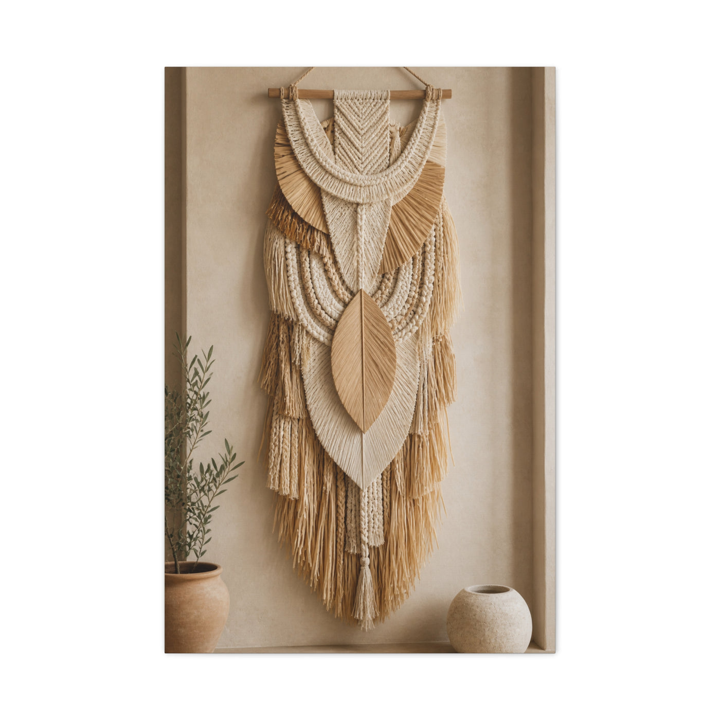 Handwoven Natural Fiber Wall Hanging Wall Art & Canvas Print