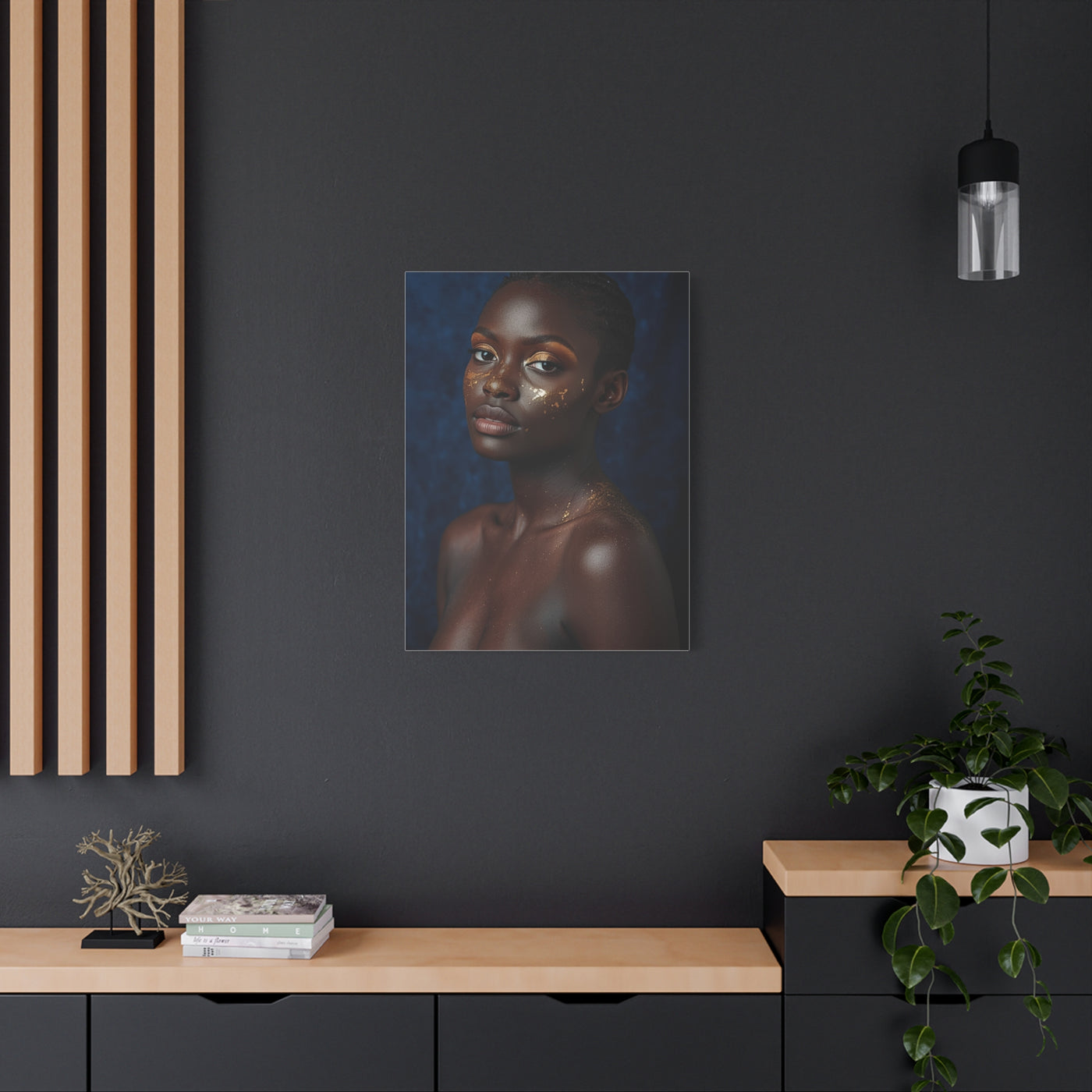 Minimal Gold Highlight Portrait Wall Art & Canvas Print