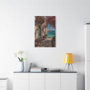 Sicilian Coastal Balcony Scene Wall Art & Canvas Print