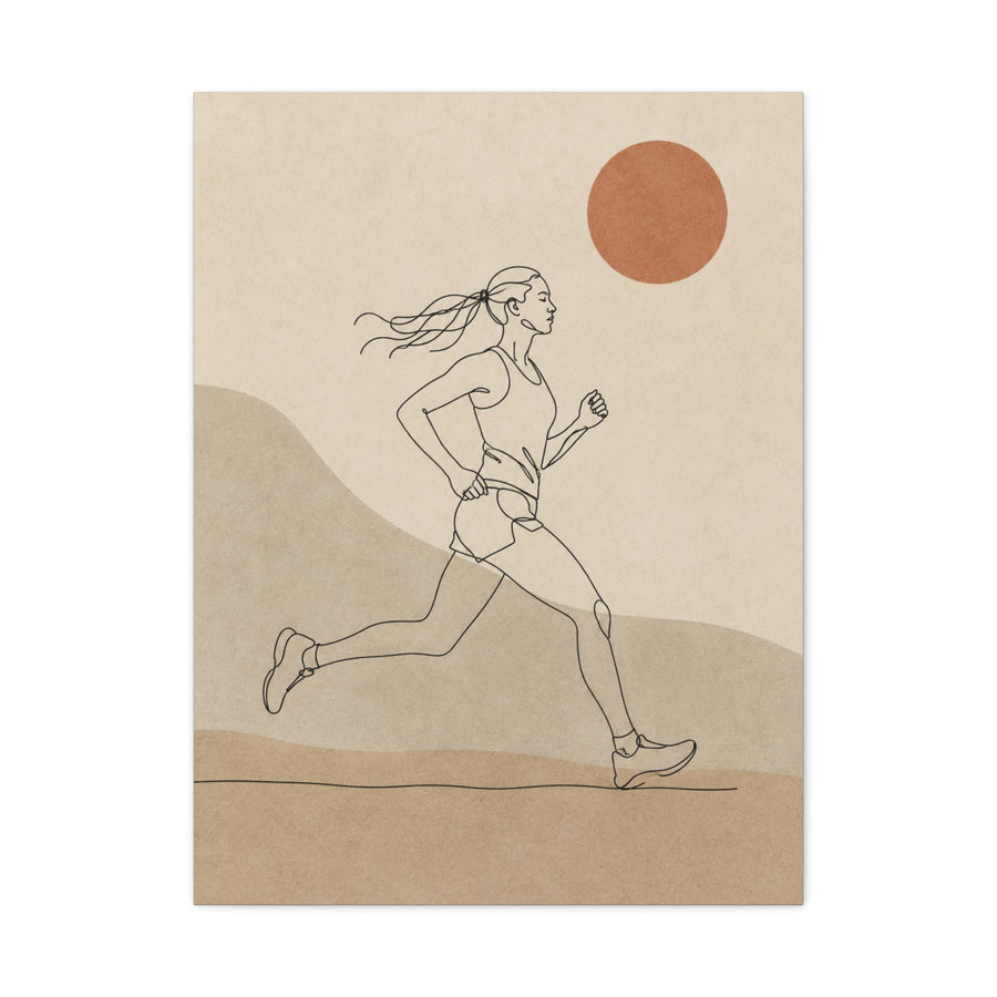 Scandinavian Runner Line Art Sports Wall Art & Canvas Print