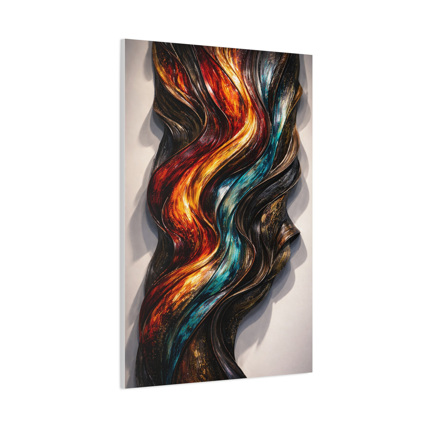 Glossy Molten Metal Relief Wall Art & Canvas Print
