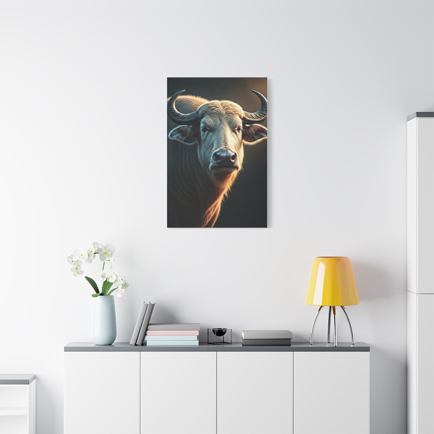 Soft Glowing Light Water Buffalo Portrait Wall Art & Canvas Print