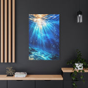 Sunlit Underwater Light Rays Ocean Scene Wall Art & Canvas Print