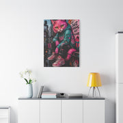 Urban Pink Cat Street Character Street Wall Art & Canvas Print