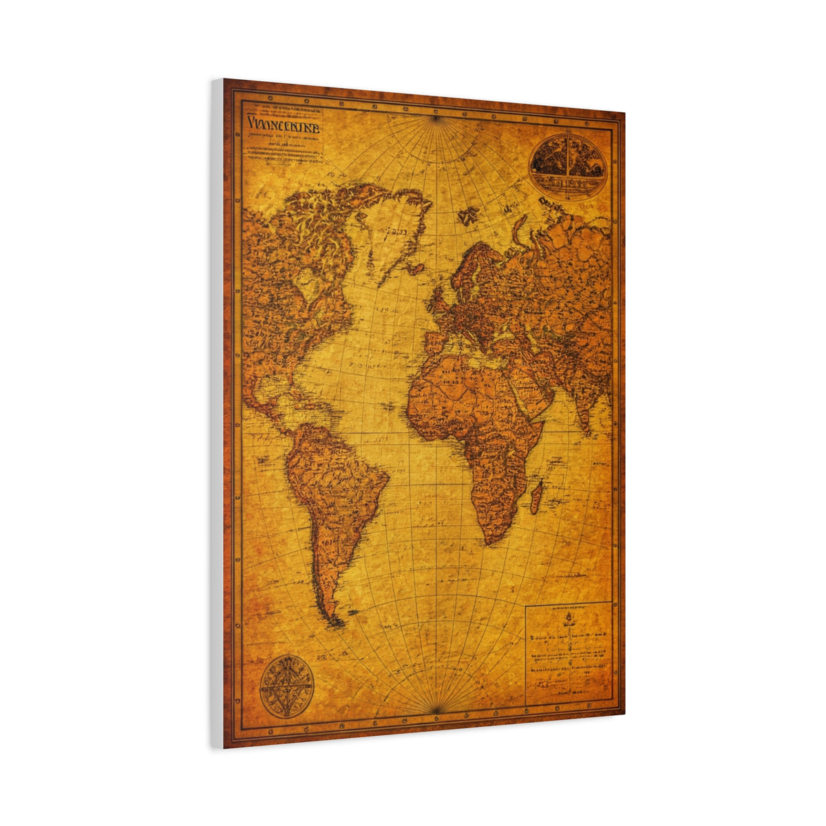 Classic Sepia World Atlas Wall Art & Canvas Prints