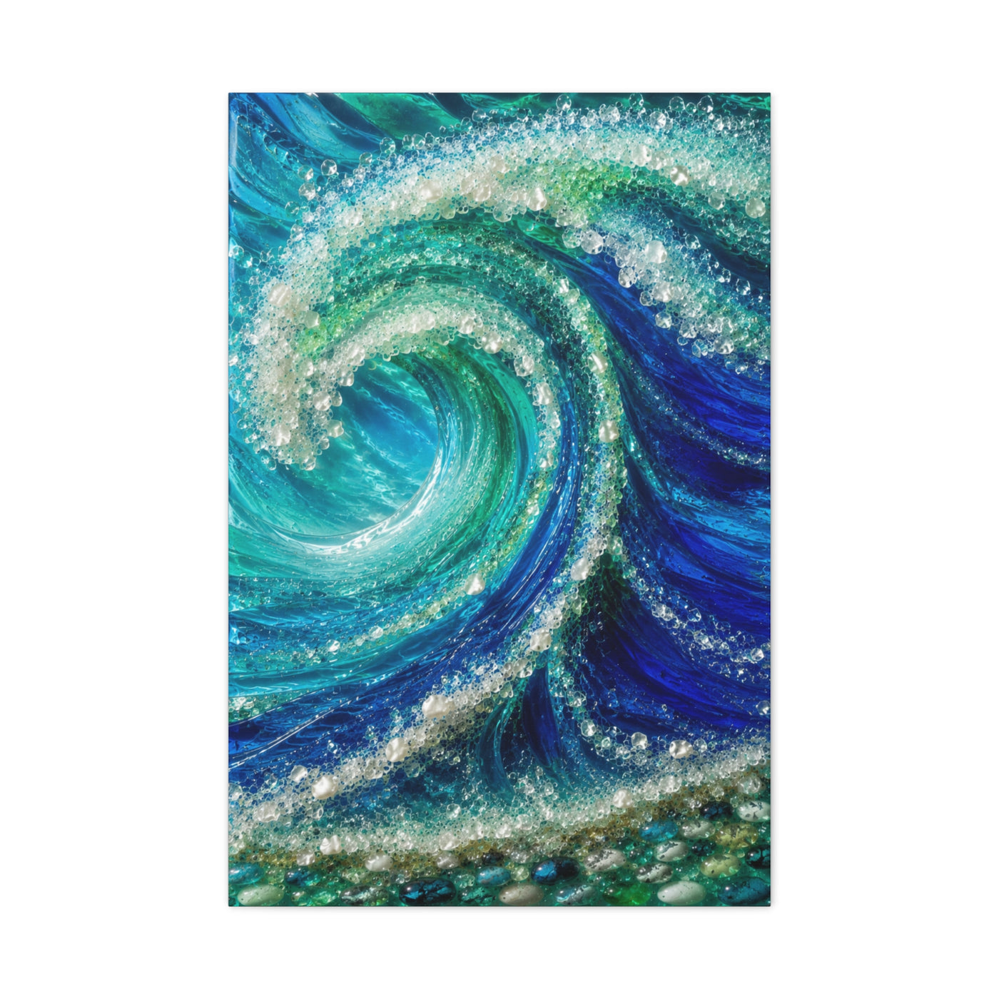 Crystal Ocean Curl Glass Texture Wall Art & Canvas Print