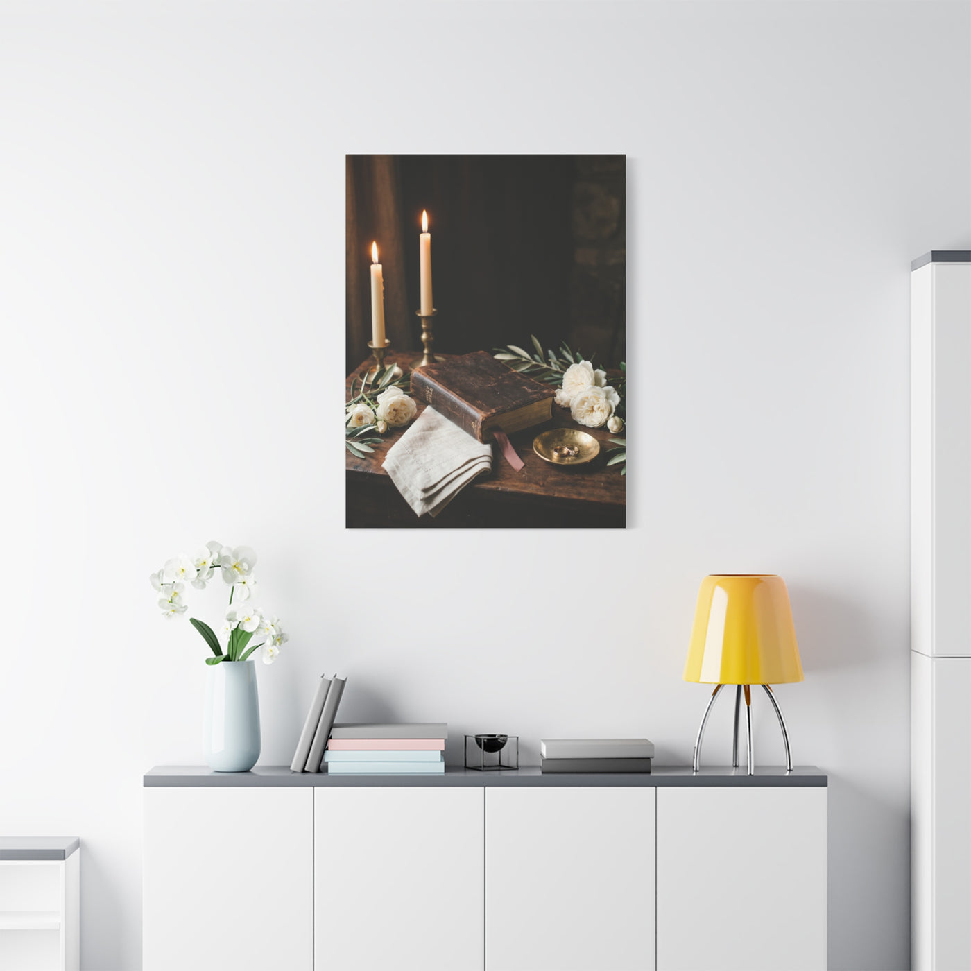 Faith & Union Candlelit Still Life Wall Art & Canvas Print