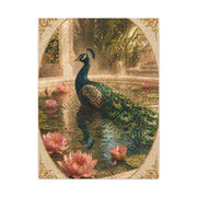 Lotus Pool Peacock Reflection Wall Art & Canvas Print