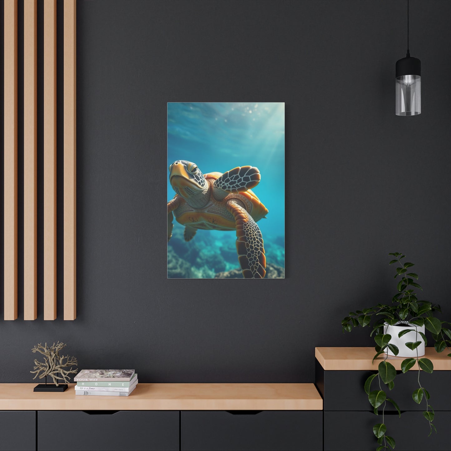 Azure Tortoise Masterpiece Wall Art & Canvas Print
