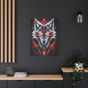Futuristic Neon Wolf Emblem Geometric Wall Art & Canvas Print