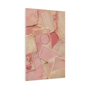 Vintage Pink Paper Collage Wall Art & Canvas Print