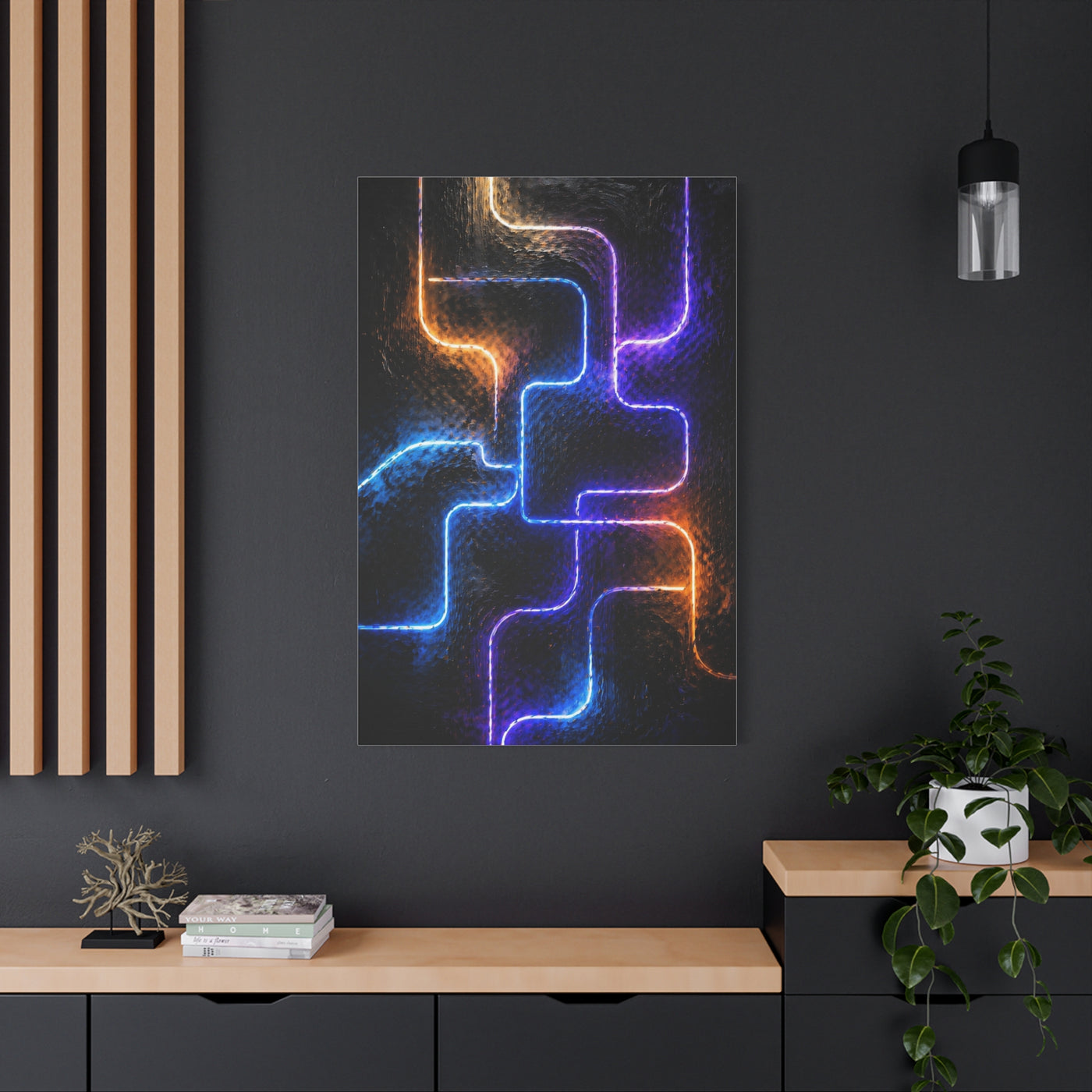 Neon Innovation Circuit Flow Wall Art & Canvas Print