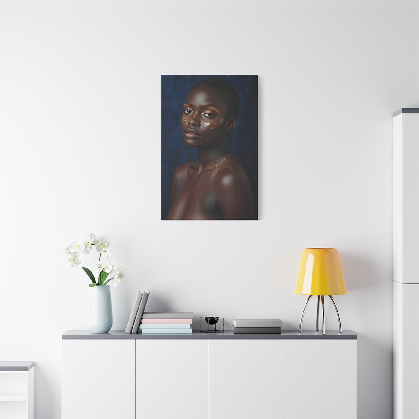 Minimal Gold Highlight Portrait Wall Art & Canvas Print
